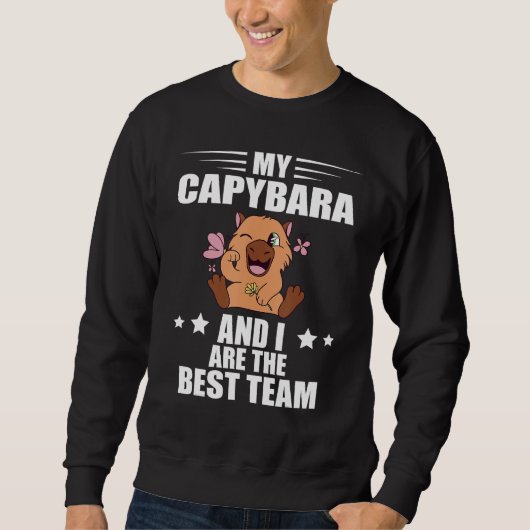 Capybara And I Best Team Rodent Animal Capybara スウェットシャツ (正面)