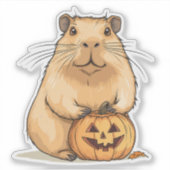Capybara and Pumpkin Halloween シール (正面)