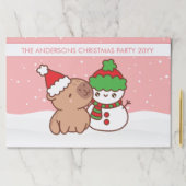  Capybara And Snowman Cute  Paper Placemat ペーパーパッド (インサイチュ)