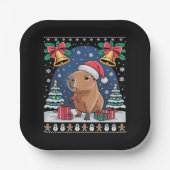 Capybara Animal Lover Xmas Gift Ugly Capybara  ペーパープレート (正面)