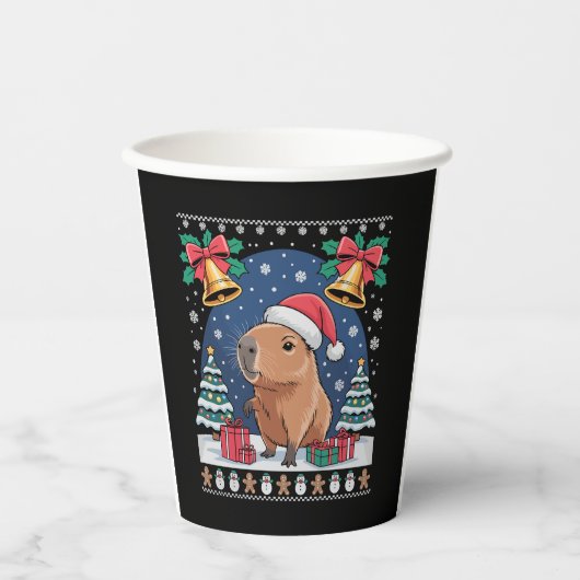 Capybara Animal Lover Xmas Gift Ugly Capybara 紙コップ (正面)