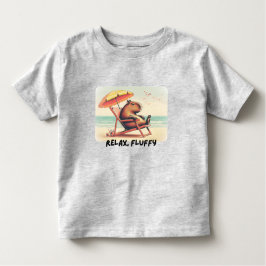 Capybara at beach says: Relax, Fluffy トドラーTシャツ
