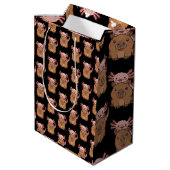 Capybara Axolotl Kawaii Animal Lover Zoo Day ミディアムペーパーバッグ (裏面アングル)