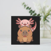 Capybara Axolotl Kawaii Animal Lover Zoo Day 招待状 (スタンド正面)