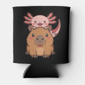 Capybara Axolotl Kawaii Animal Lover Zoo Day 缶クーラー (正面)