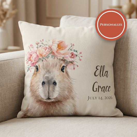 Capybara Baby Nursery • Personalized  クッション