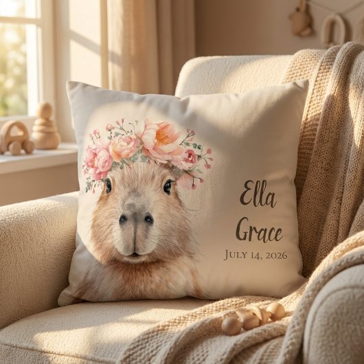 Capybara Baby Nursery • Personalized  クッション