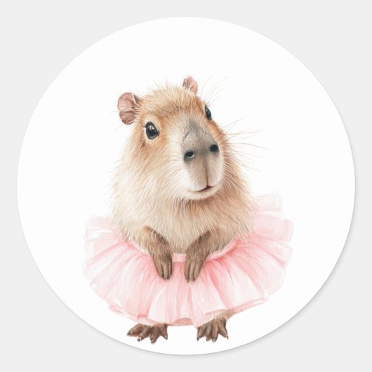 Capybara Baby Shower ラウンドシール (正面)