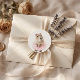 Capybara Baby Shower  ラウンドシール
