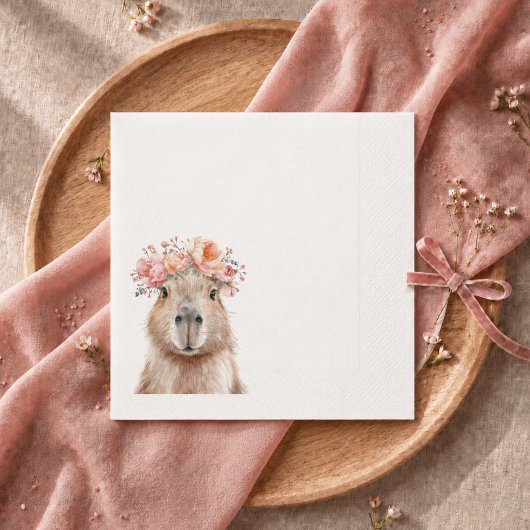 Capybara Baby Shower • Boho style Napkin スタンダードカクテルナプキン