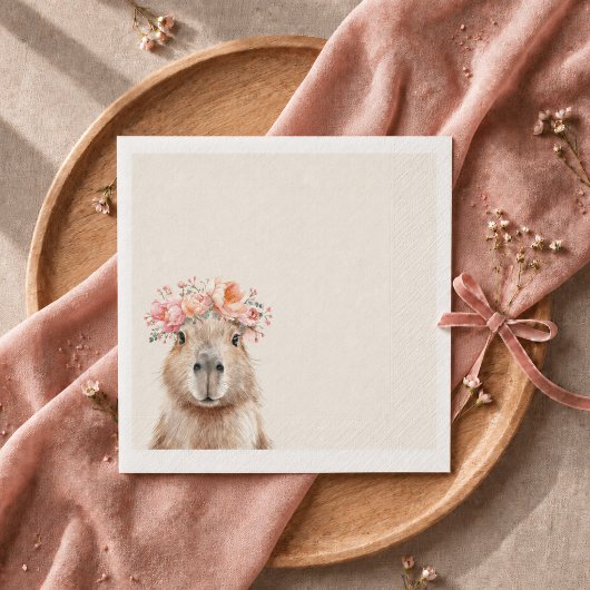 Capybara Baby Shower • Boho style Napkin スタンダードカクテルナプキン