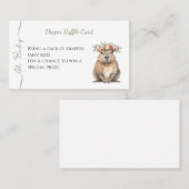 Capybara Baby Shower • Diaper Raffle Card 名刺 (正面/裏面)