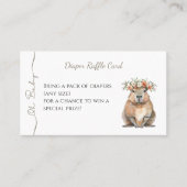 Capybara Baby Shower • Diaper Raffle Card 名刺 (正面)