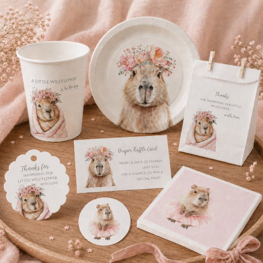 Capybara Baby Shower • Diaper Raffle Card 名刺