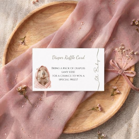 Capybara Baby Shower • Diaper Raffle Card 名刺