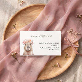 Capybara Baby Shower • Diaper Raffle Card 名刺