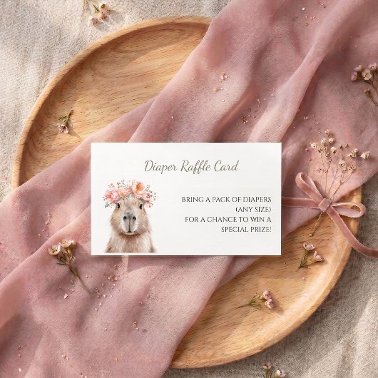 Capybara Baby Shower • Diaper Raffle Card 名刺