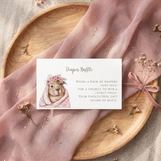 Capybara Baby Shower • Diaper Raffle Card 名刺