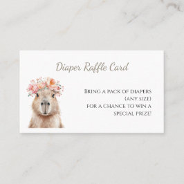 Capybara Baby Shower • Diaper Raffle Card 名刺