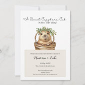 Capybara Baby Shower • Eucalyptus Design 招待状 (正面)