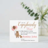 Capybara Baby Shower Honoring Invitation | card ポストカード (スタンド正面)