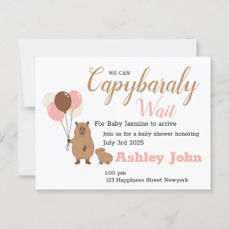 Capybara Baby Shower Honoring Invitation | card ポストカード