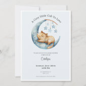 Capybara Baby Shower Invitation Cozy Moon Cub 招待状 (正面)