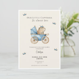 Capybara Baby Shower Invitation Little Prince 招待状