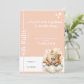 Capybara Baby Shower Invitation • Oh Baby セーブザデート (スタンド正面)