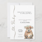 Capybara Baby Shower Invitation • Oh Baby セーブザデート (正面)