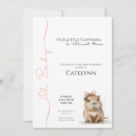 Capybara Baby Shower Invitation • Oh Baby Girl セーブザデート