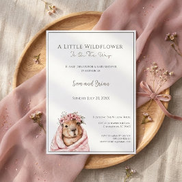 Capybara Baby Shower • Little Wildflower 招待状