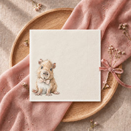 Capybara Baby Shower Napkin • Girl Edition スタンダードカクテルナプキン