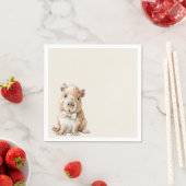Capybara Baby Shower Napkin • Girl Edition スタンダードカクテルナプキン (インサイチュ)