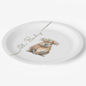 Capybara Baby Shower • Oh Baby Wildflower ペーパープレート (アングル)