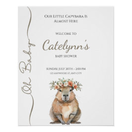 Capybara Baby Shower • Oh Baby Wildflower ポスター