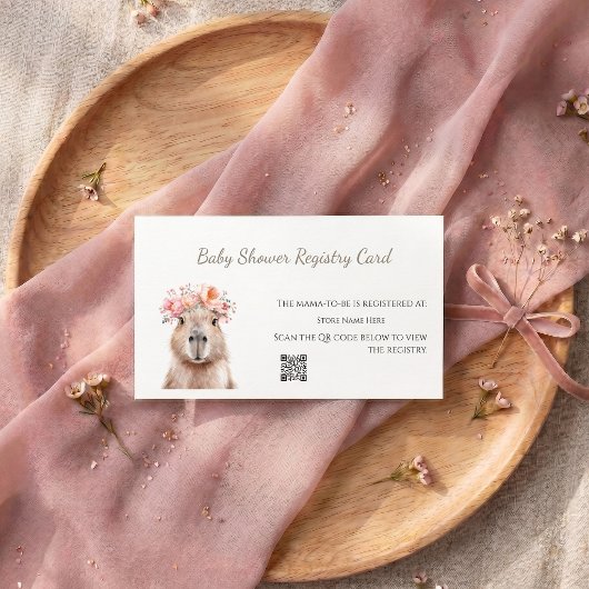 Capybara Baby Shower • Registry Card 名刺