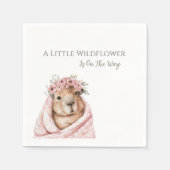 Capybara Baby Shower • Wildflower Napkin スタンダードカクテルナプキン (正面)
