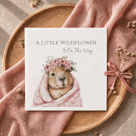 Capybara Baby Shower • Wildflower Napkin スタンダードカクテルナプキン