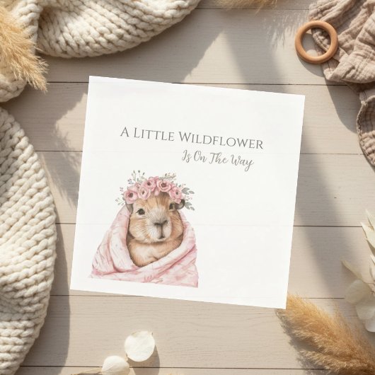 Capybara Baby Shower • Wildflower Napkin スタンダードカクテルナプキン