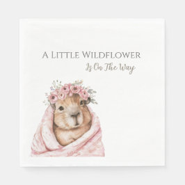 Capybara Baby Shower • Wildflower Napkin スタンダードランチョンナプキン