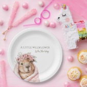 Capybara Baby Shower • Wildflower Paper Plate ペーパープレート (パーティー)