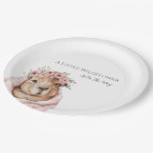 Capybara Baby Shower • Wildflower Paper Plate ペーパープレート (アングル)