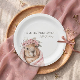Capybara Baby Shower • Wildflower Paper Plate ペーパープレート
