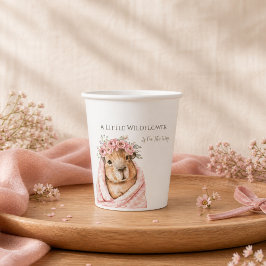 Capybara Baby Shower • Wildflower Paper Plate 紙コップ