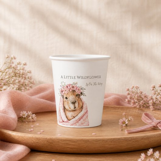 Capybara Baby Shower • Wildflower Paper Plate 紙コップ