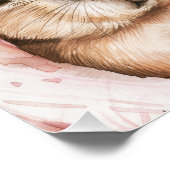 Capybara Baby Shower • Wildflower Sign ポスター (コーナー)