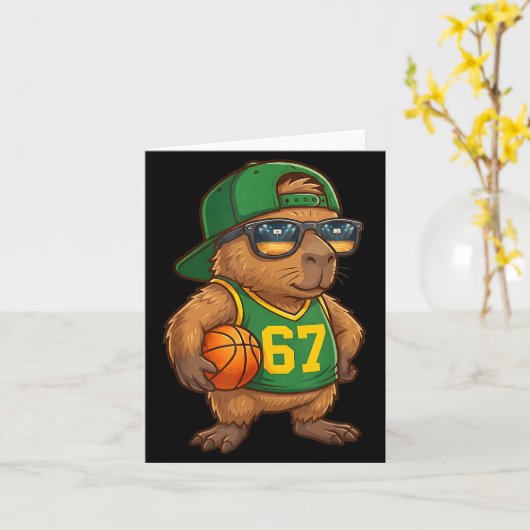 Capybara Basketball 67 Gen Alpha Slang Srts Men Bo カード (黄色い花)