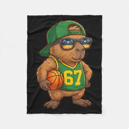 Capybara Basketball 67 Gen Alpha Slang Srts Men Bo フリースブランケット (正面)