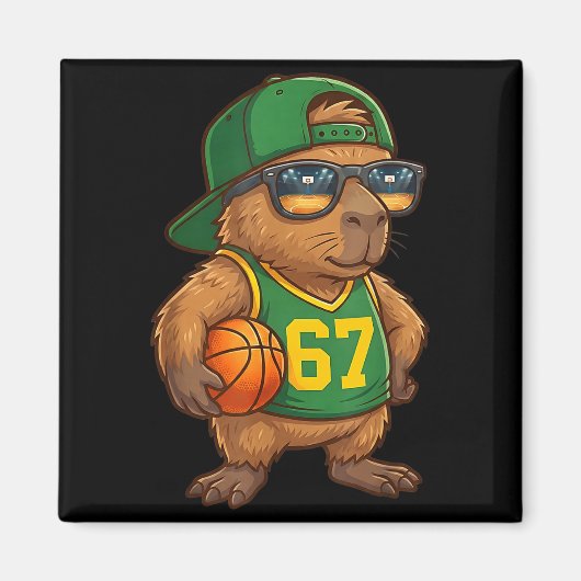 Capybara Basketball 67 Gen Alpha Slang Srts Men Bo マグネット (正面)